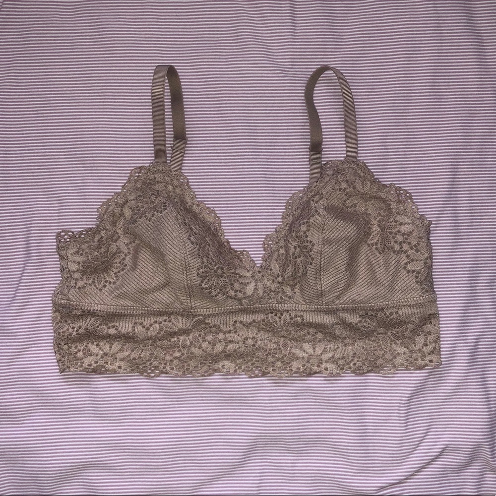 aerie tan lace bralette